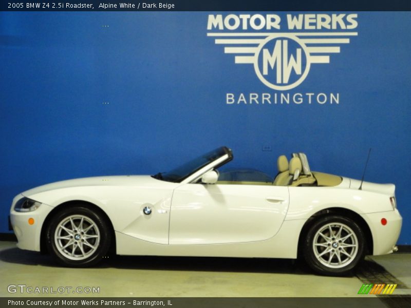 Alpine White / Dark Beige 2005 BMW Z4 2.5i Roadster