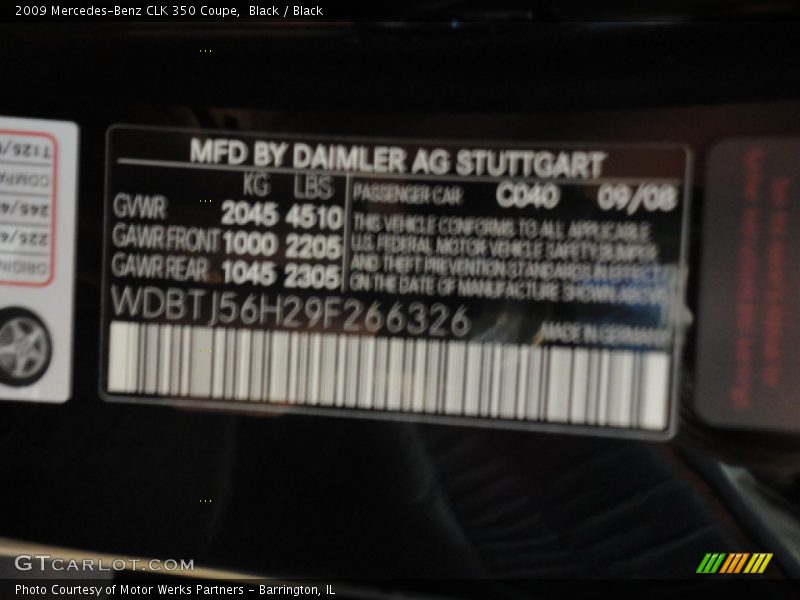 Black / Black 2009 Mercedes-Benz CLK 350 Coupe