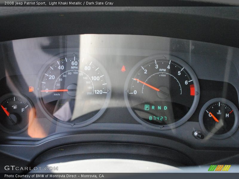 Light Khaki Metallic / Dark Slate Gray 2008 Jeep Patriot Sport