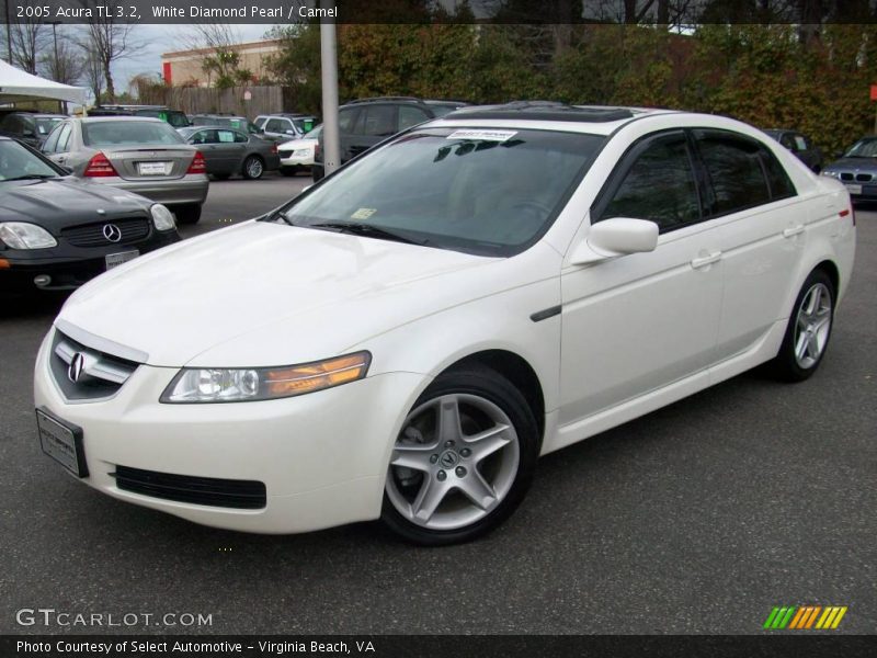 White Diamond Pearl / Camel 2005 Acura TL 3.2