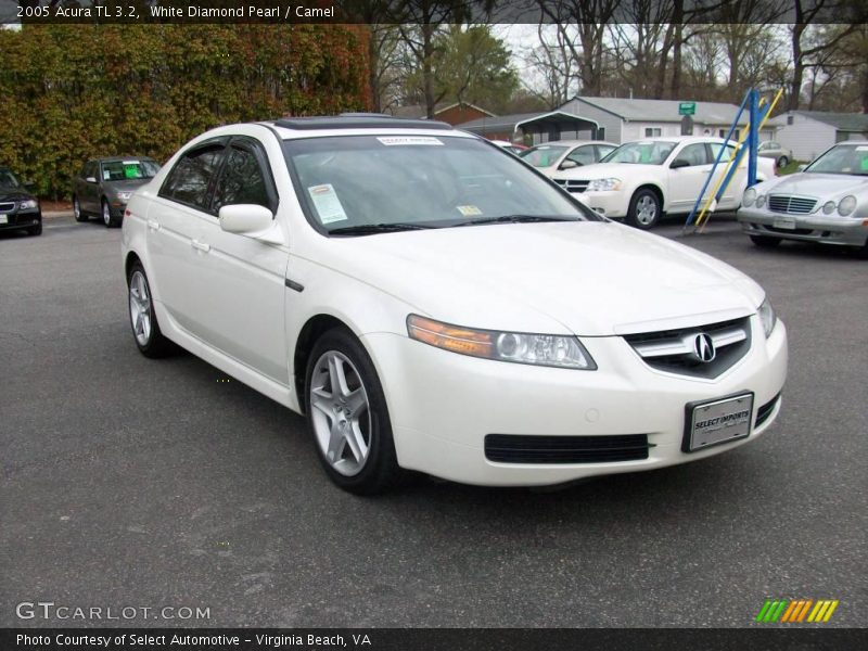 White Diamond Pearl / Camel 2005 Acura TL 3.2