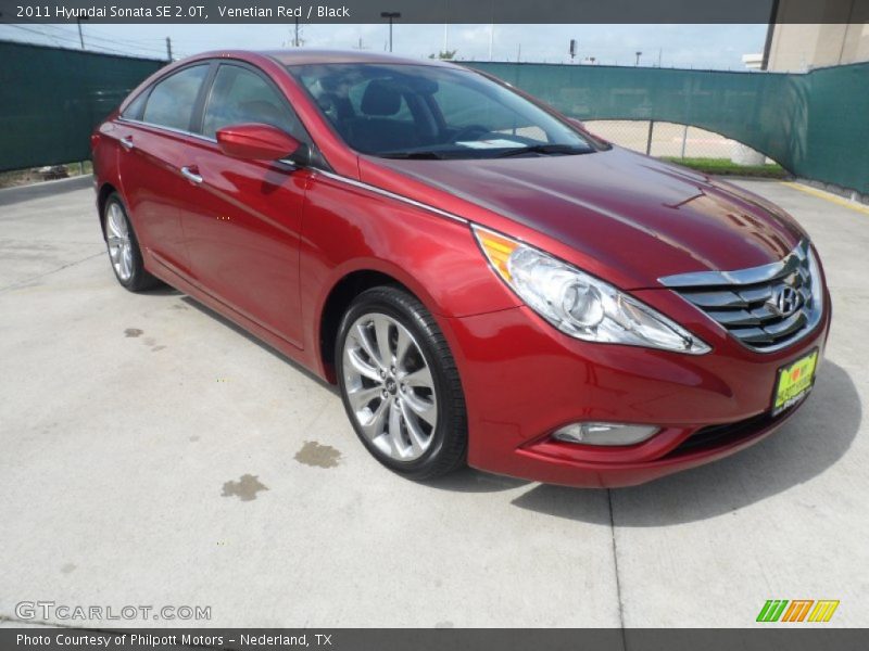 Venetian Red / Black 2011 Hyundai Sonata SE 2.0T