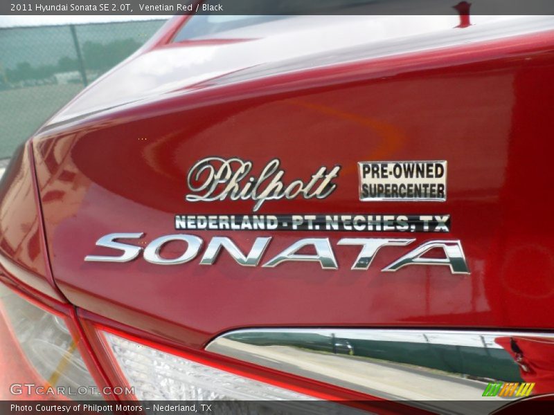 Venetian Red / Black 2011 Hyundai Sonata SE 2.0T