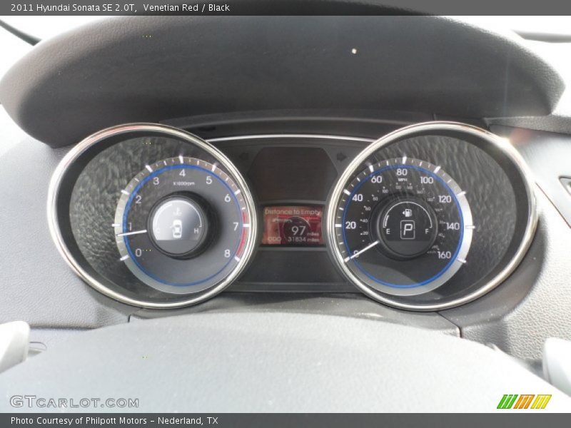 Venetian Red / Black 2011 Hyundai Sonata SE 2.0T