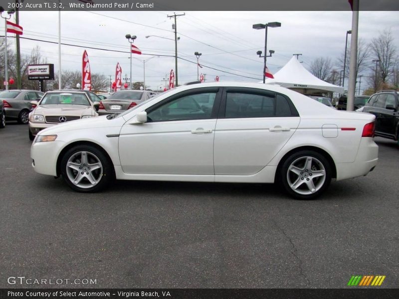 White Diamond Pearl / Camel 2005 Acura TL 3.2