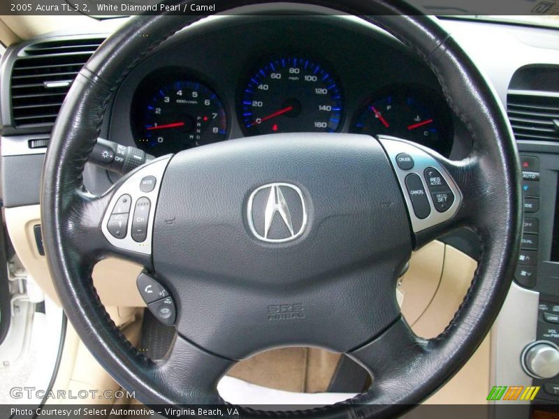 White Diamond Pearl / Camel 2005 Acura TL 3.2