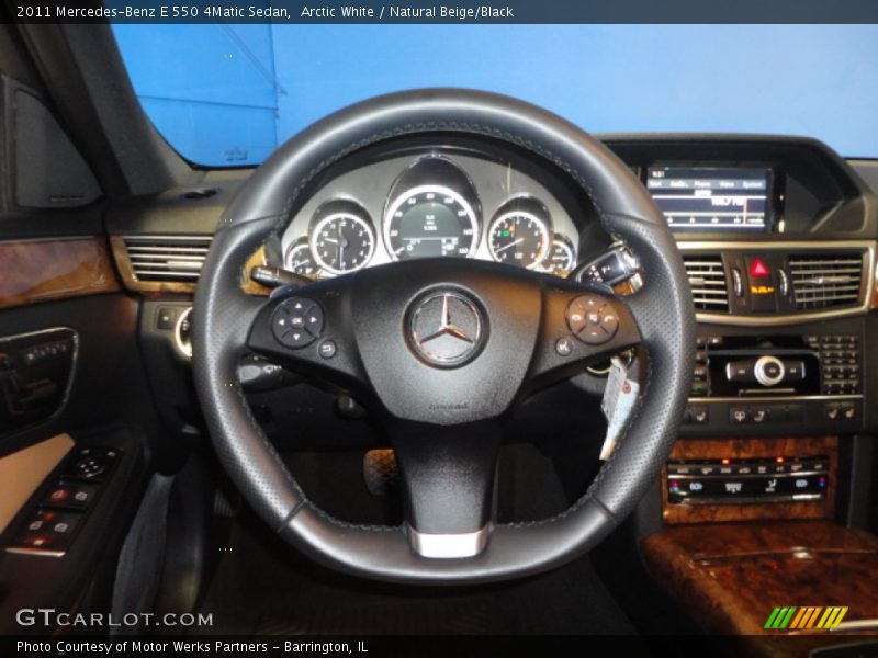Arctic White / Natural Beige/Black 2011 Mercedes-Benz E 550 4Matic Sedan