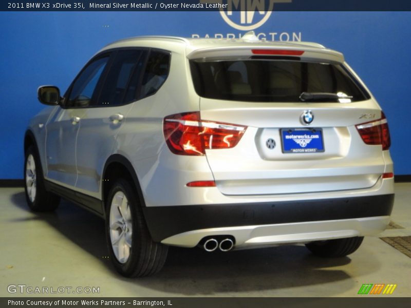 Mineral Silver Metallic / Oyster Nevada Leather 2011 BMW X3 xDrive 35i