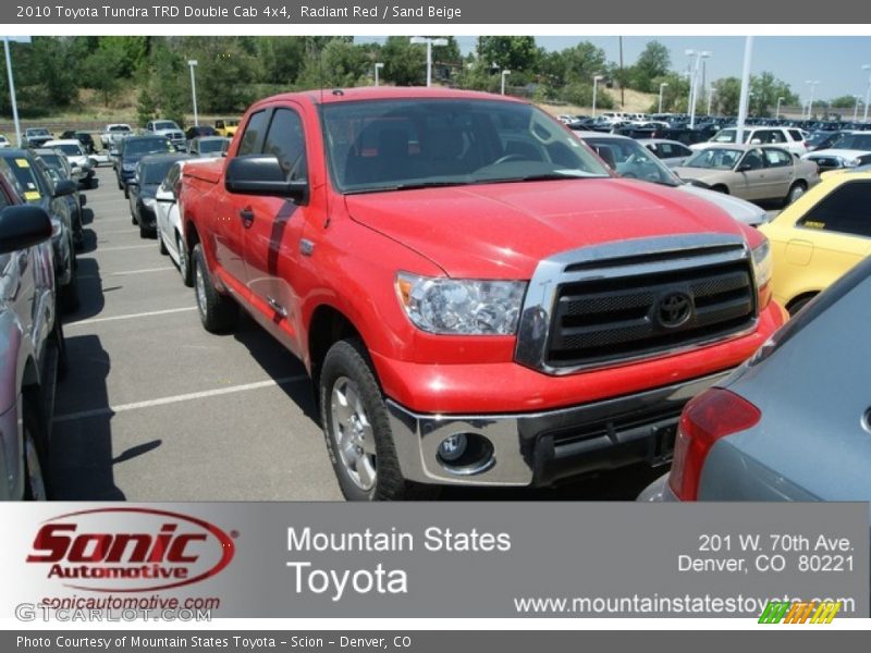 Radiant Red / Sand Beige 2010 Toyota Tundra TRD Double Cab 4x4