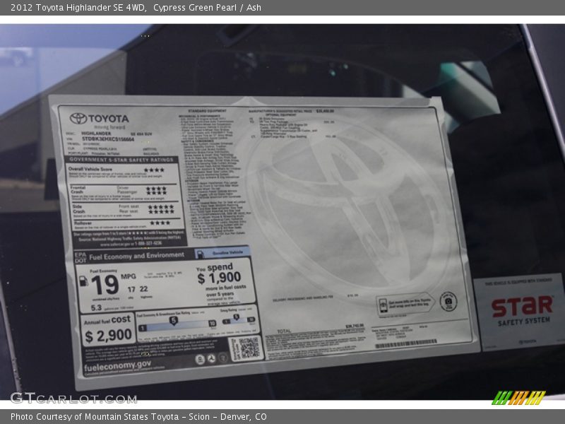 Cypress Green Pearl / Ash 2012 Toyota Highlander SE 4WD
