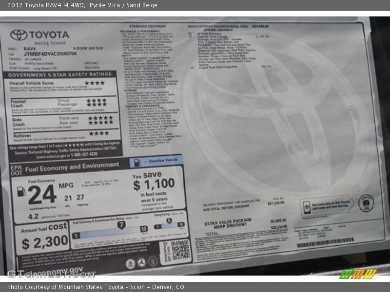 Pyrite Mica / Sand Beige 2012 Toyota RAV4 I4 4WD