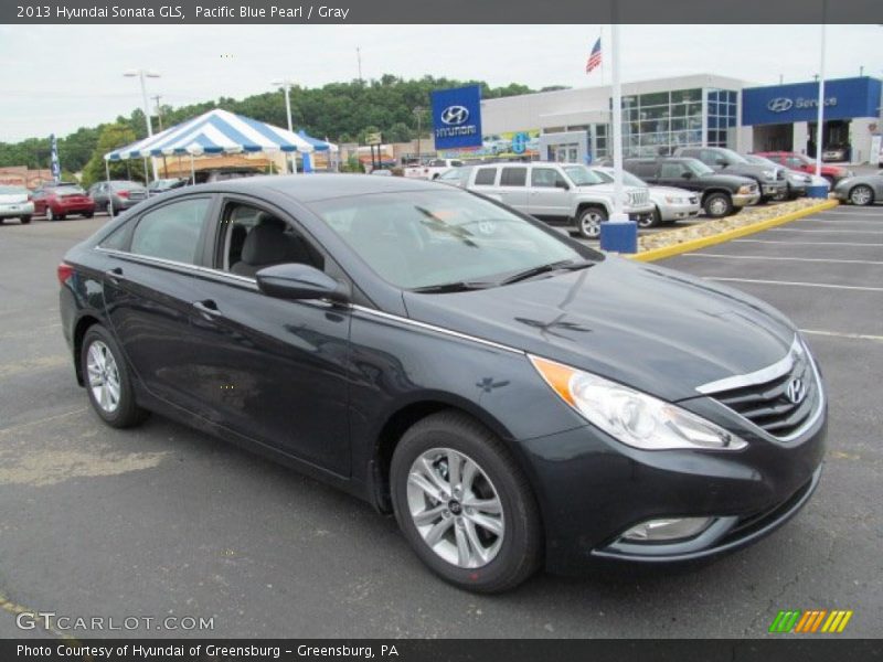 Pacific Blue Pearl / Gray 2013 Hyundai Sonata GLS