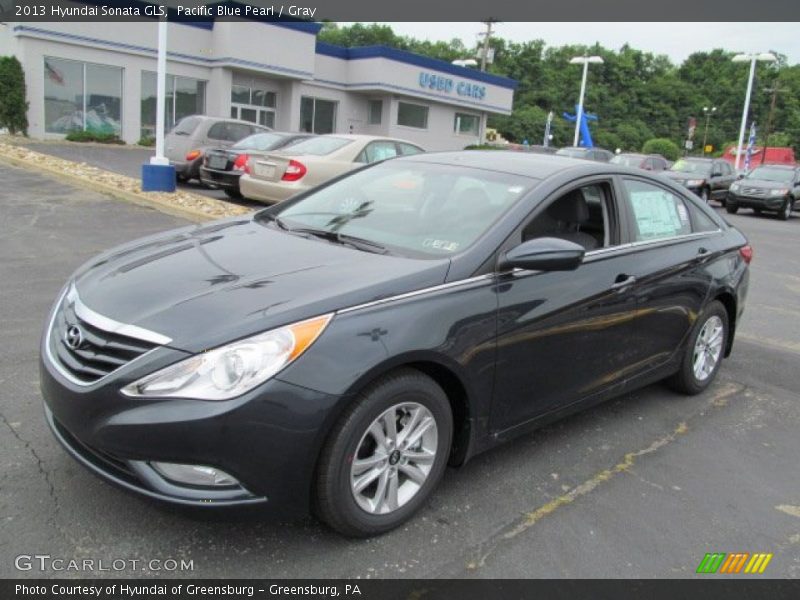 Pacific Blue Pearl / Gray 2013 Hyundai Sonata GLS