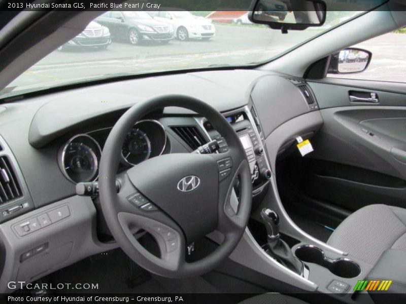 Pacific Blue Pearl / Gray 2013 Hyundai Sonata GLS