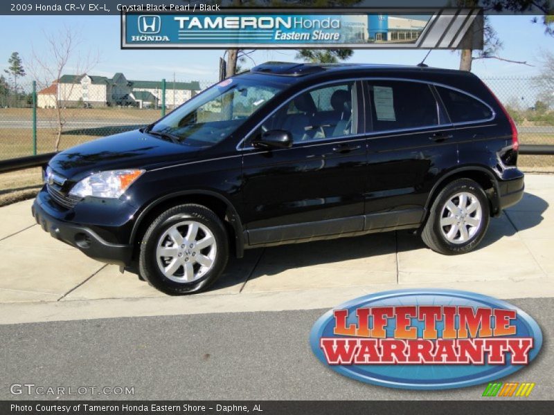 Crystal Black Pearl / Black 2009 Honda CR-V EX-L
