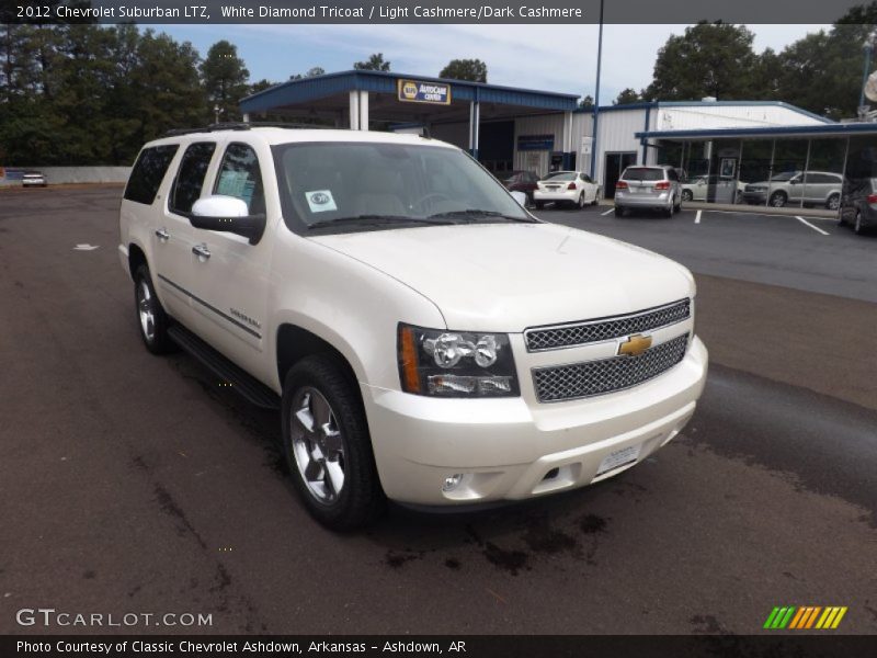 White Diamond Tricoat / Light Cashmere/Dark Cashmere 2012 Chevrolet Suburban LTZ