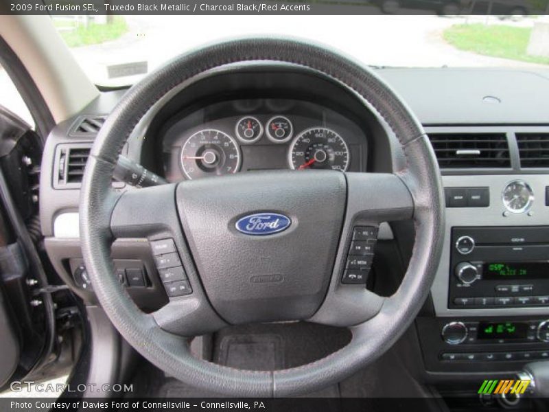 Tuxedo Black Metallic / Charcoal Black/Red Accents 2009 Ford Fusion SEL
