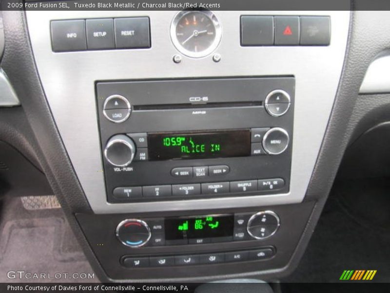 Tuxedo Black Metallic / Charcoal Black/Red Accents 2009 Ford Fusion SEL