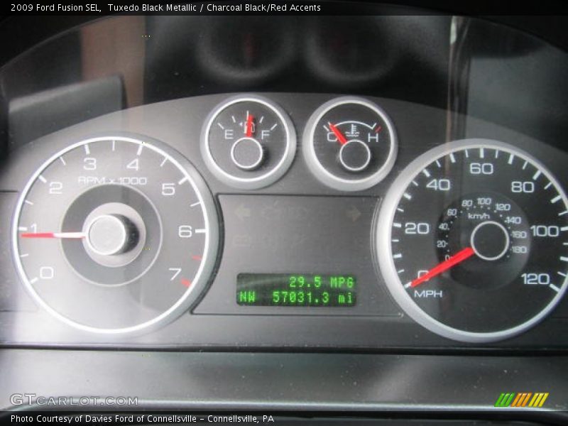 Tuxedo Black Metallic / Charcoal Black/Red Accents 2009 Ford Fusion SEL