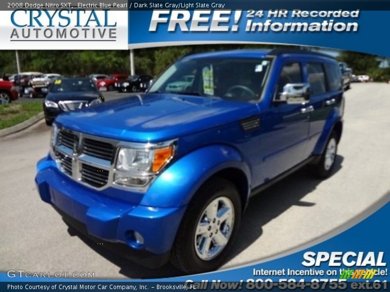 Electric Blue Pearl / Dark Slate Gray/Light Slate Gray 2008 Dodge Nitro SXT