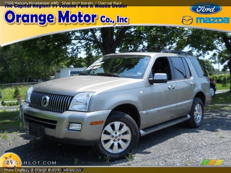 Silver Birch Metallic / Charcoal Black 2008 Mercury Mountaineer AWD