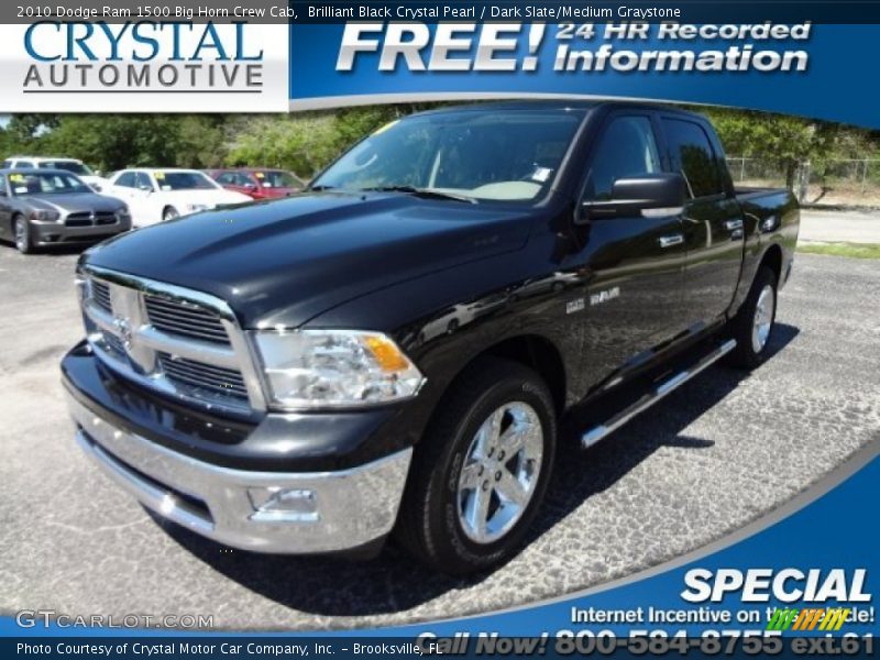 Brilliant Black Crystal Pearl / Dark Slate/Medium Graystone 2010 Dodge Ram 1500 Big Horn Crew Cab