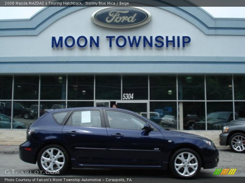 Stormy Blue Mica / Beige 2008 Mazda MAZDA3 s Touring Hatchback