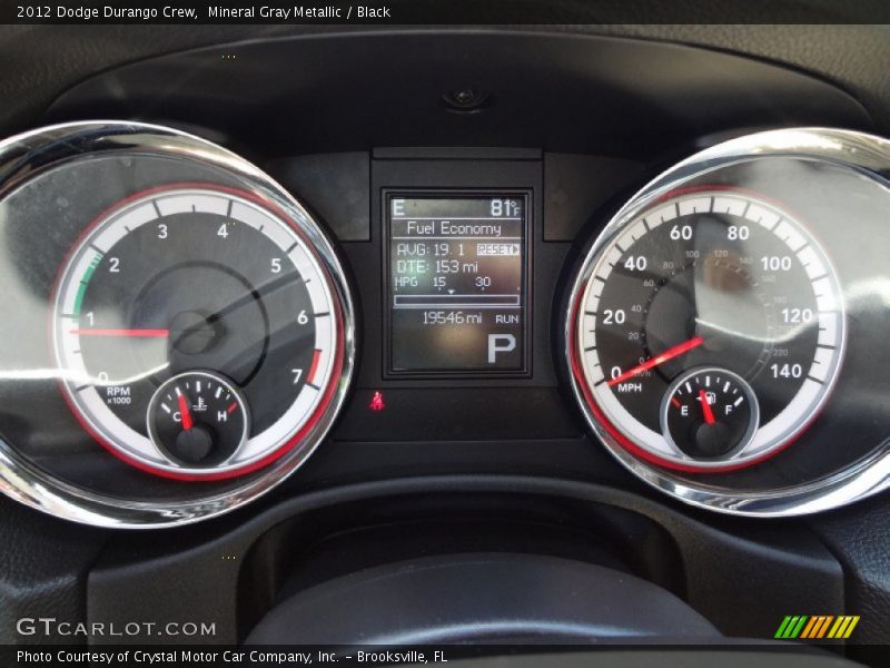 Mineral Gray Metallic / Black 2012 Dodge Durango Crew