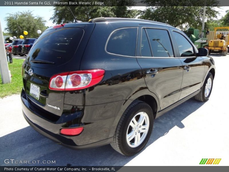 Phantom Black Metallic / Beige 2011 Hyundai Santa Fe GLS