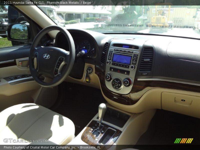 Phantom Black Metallic / Beige 2011 Hyundai Santa Fe GLS