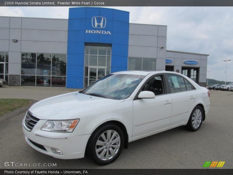 Powder White Pearl / Cocoa 2009 Hyundai Sonata Limited