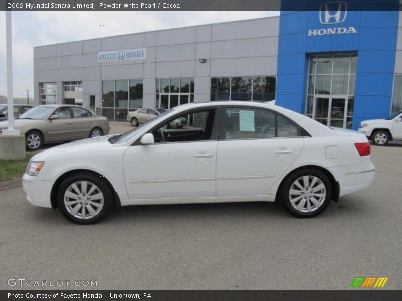 Powder White Pearl / Cocoa 2009 Hyundai Sonata Limited