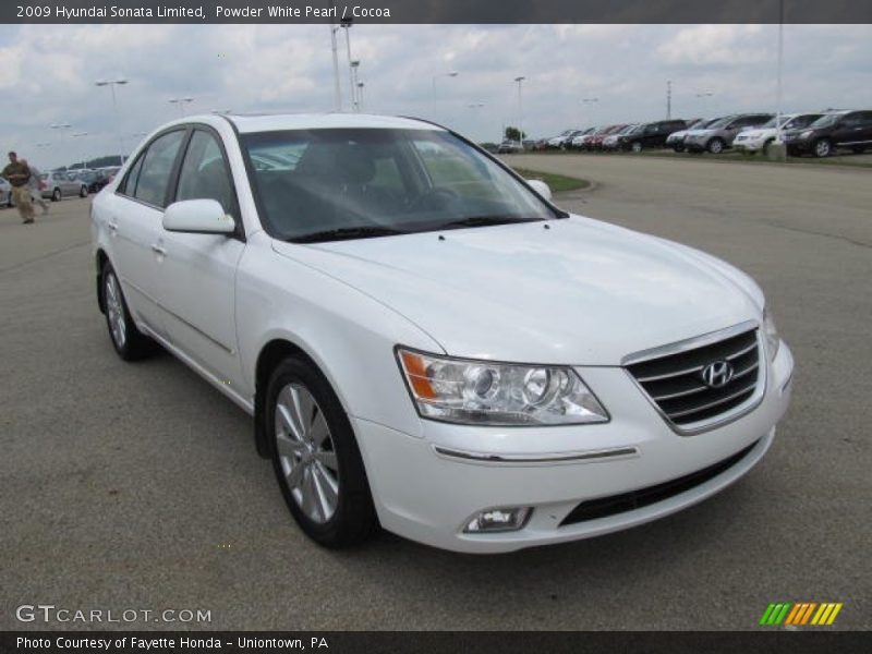 Powder White Pearl / Cocoa 2009 Hyundai Sonata Limited