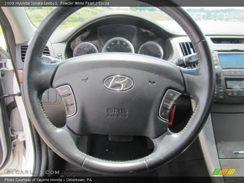 Powder White Pearl / Cocoa 2009 Hyundai Sonata Limited