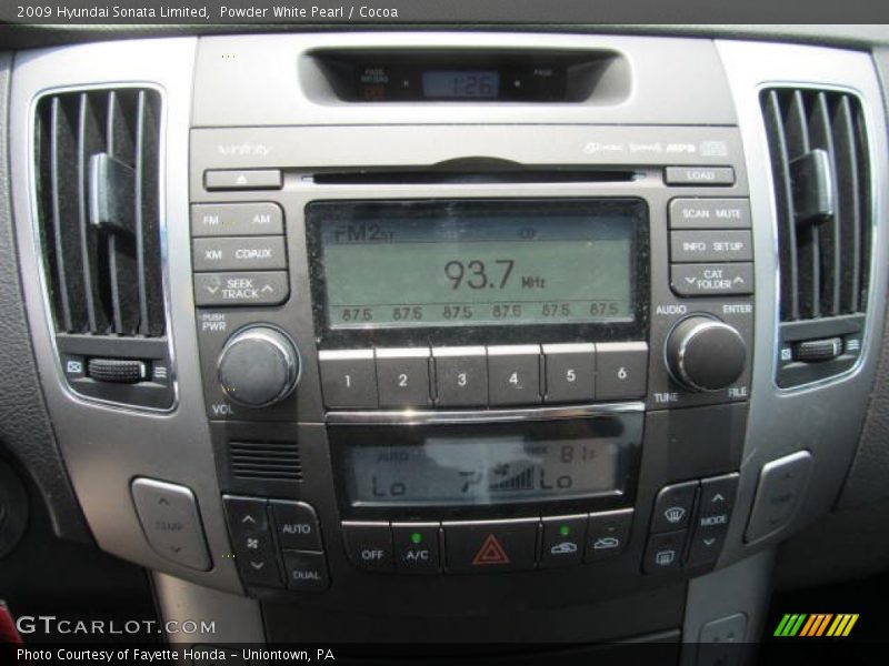 Powder White Pearl / Cocoa 2009 Hyundai Sonata Limited
