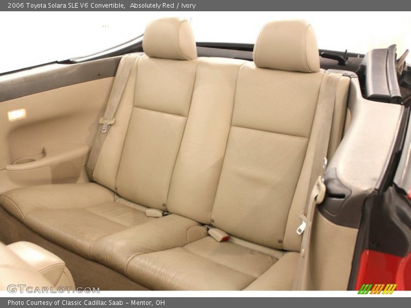 Rear Seat of 2006 Solara SLE V6 Convertible