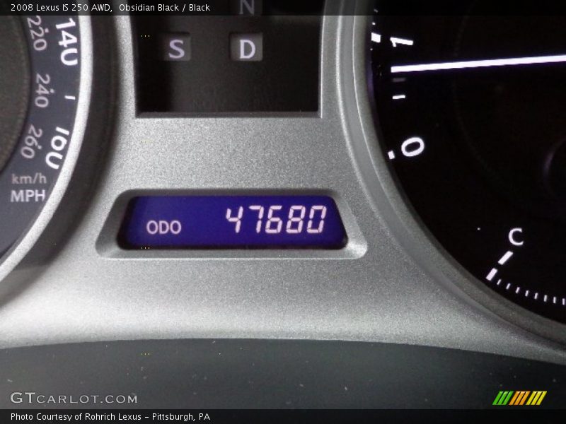 Obsidian Black / Black 2008 Lexus IS 250 AWD