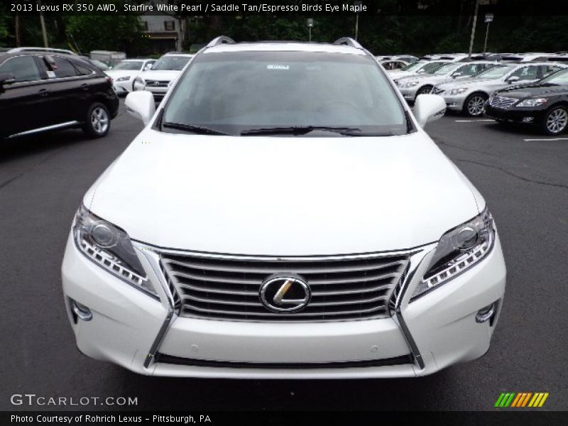 Starfire White Pearl / Saddle Tan/Espresso Birds Eye Maple 2013 Lexus RX 350 AWD