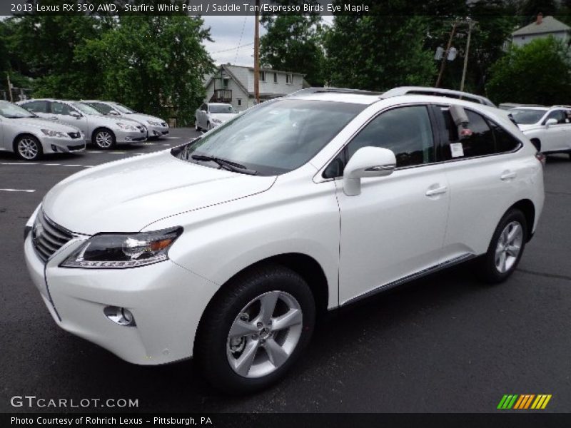 Starfire White Pearl / Saddle Tan/Espresso Birds Eye Maple 2013 Lexus RX 350 AWD