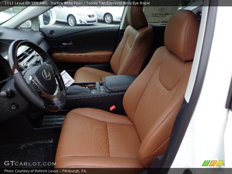 Starfire White Pearl / Saddle Tan/Espresso Birds Eye Maple 2013 Lexus RX 350 AWD
