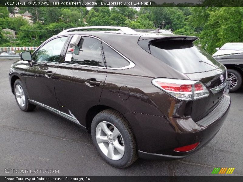 Fire Agate Pearl / Saddle Tan/Espresso Birds Eye Maple 2013 Lexus RX 350 AWD