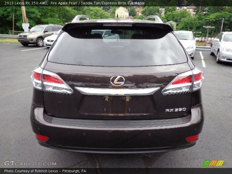 Fire Agate Pearl / Saddle Tan/Espresso Birds Eye Maple 2013 Lexus RX 350 AWD