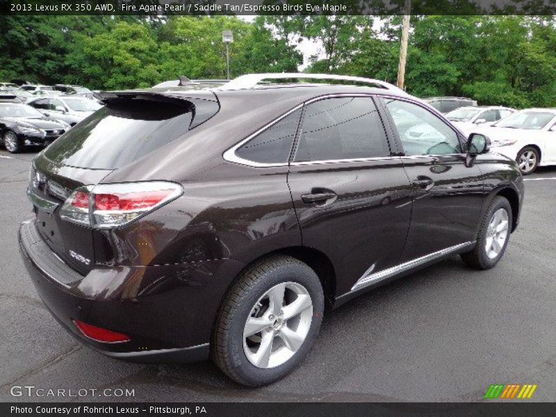 Fire Agate Pearl / Saddle Tan/Espresso Birds Eye Maple 2013 Lexus RX 350 AWD