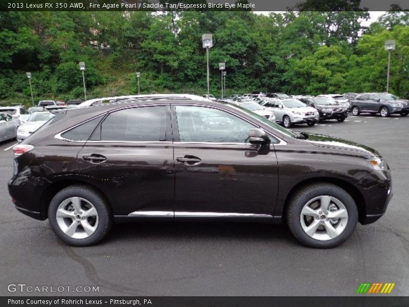 Fire Agate Pearl / Saddle Tan/Espresso Birds Eye Maple 2013 Lexus RX 350 AWD