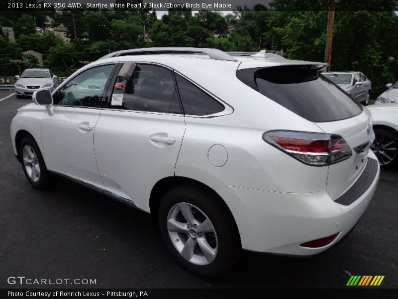 Starfire White Pearl / Black/Ebony Birds Eye Maple 2013 Lexus RX 350 AWD