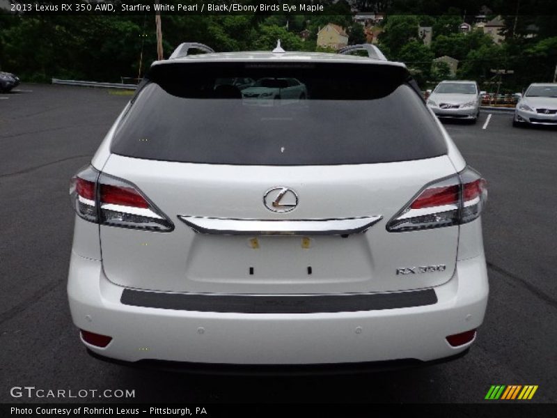 Starfire White Pearl / Black/Ebony Birds Eye Maple 2013 Lexus RX 350 AWD