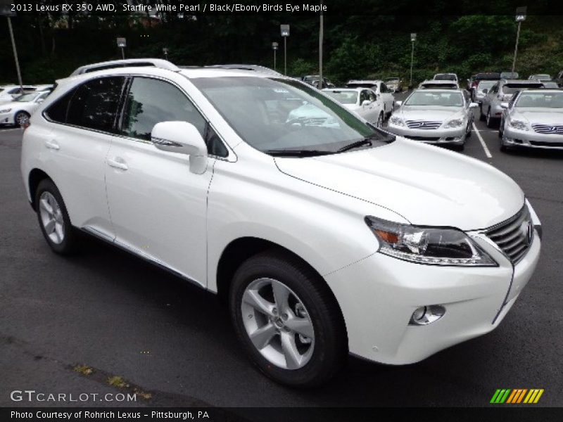 Starfire White Pearl / Black/Ebony Birds Eye Maple 2013 Lexus RX 350 AWD