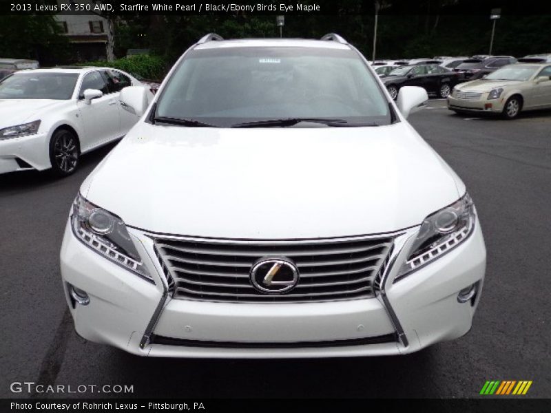 Starfire White Pearl / Black/Ebony Birds Eye Maple 2013 Lexus RX 350 AWD