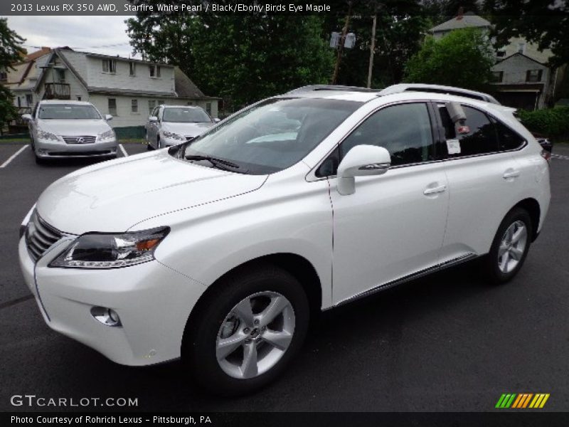 Starfire White Pearl / Black/Ebony Birds Eye Maple 2013 Lexus RX 350 AWD