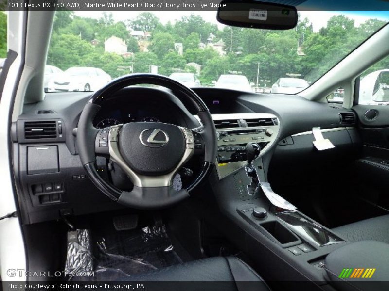 Starfire White Pearl / Black/Ebony Birds Eye Maple 2013 Lexus RX 350 AWD